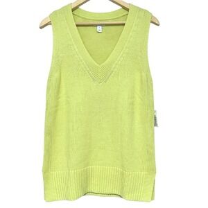 NWT Daily Ritual Womens XS Oversized Sweater Vest V-Neck Knit Light Spring Green
